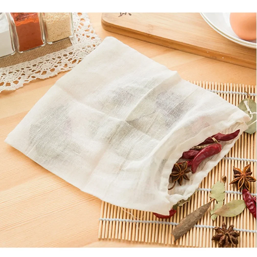 Brand New 1pc Filter Bag 23x21cm Drawstring Filter Strainer Tea Bag Breathable Cloth Good Permeability Kitchen Mesh