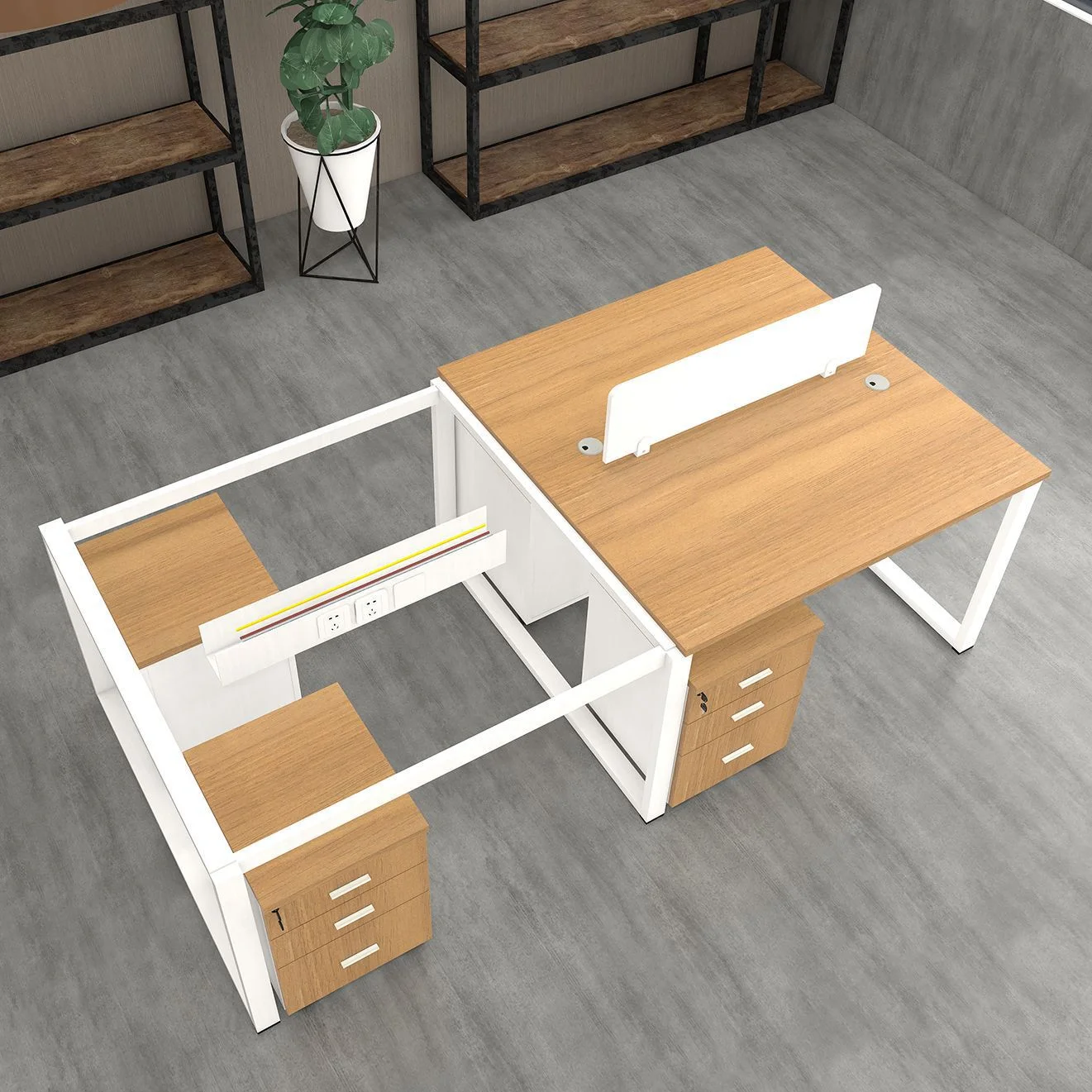 Large Solid Wood Modern Adjustable Office Workstation for School and Office Use