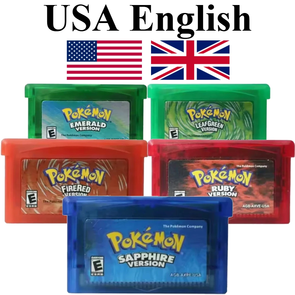GBA Game Cartridge - Emerald FireRed LeafGreen Ruby Sapphire 32 Bit Game Collection Game Boy Advance GBA SP DS Lite Game Gift
