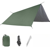 Camping Waterproof Awning Tarp Tent Dark Grey Ultralight Sun Shelter for Outdoor Tourist Beach sun shade UV Coating hiking trip