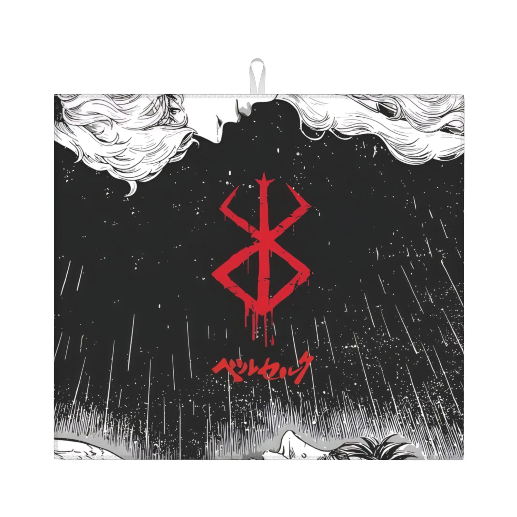 Drying Mat For Kitchen Anime Berserk Barware Tableware Oil Proof Reusable  Washable Kitchen Sink Drying Pad
