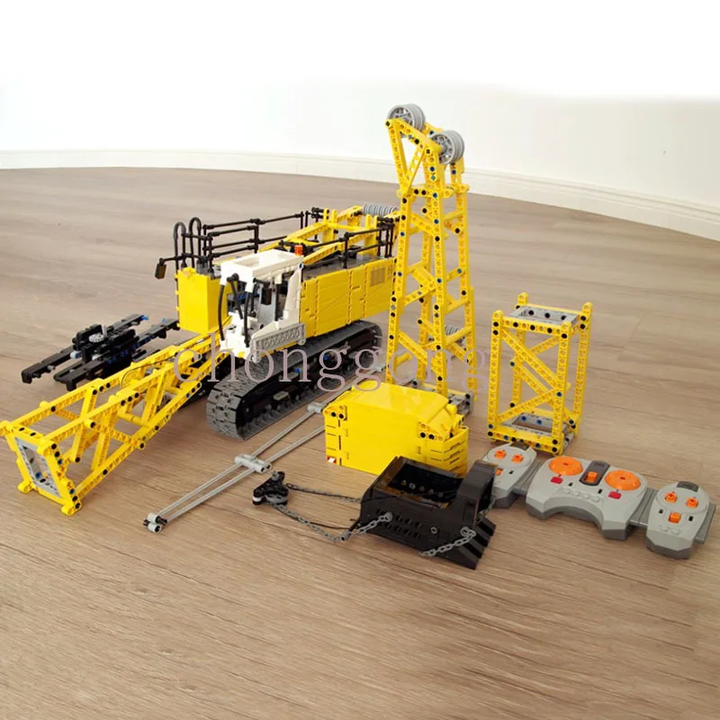 Nieuwe Dragline Graafmachine Gebouwd In Schaal 1:21 Bouwstenen Kraan MOC-17193 Diy Educatief Speelgoed Voor Kinderen Kerstcadeau