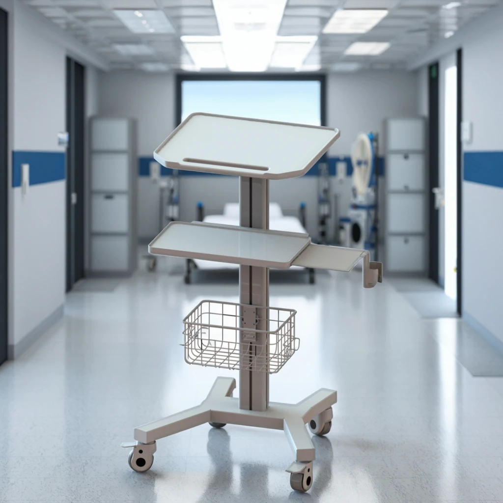 Mobile Hospital Workstation Cart Computer Trolley Medical Computer Cart Hospital Monitor Trolley for Medical Workstation Cart