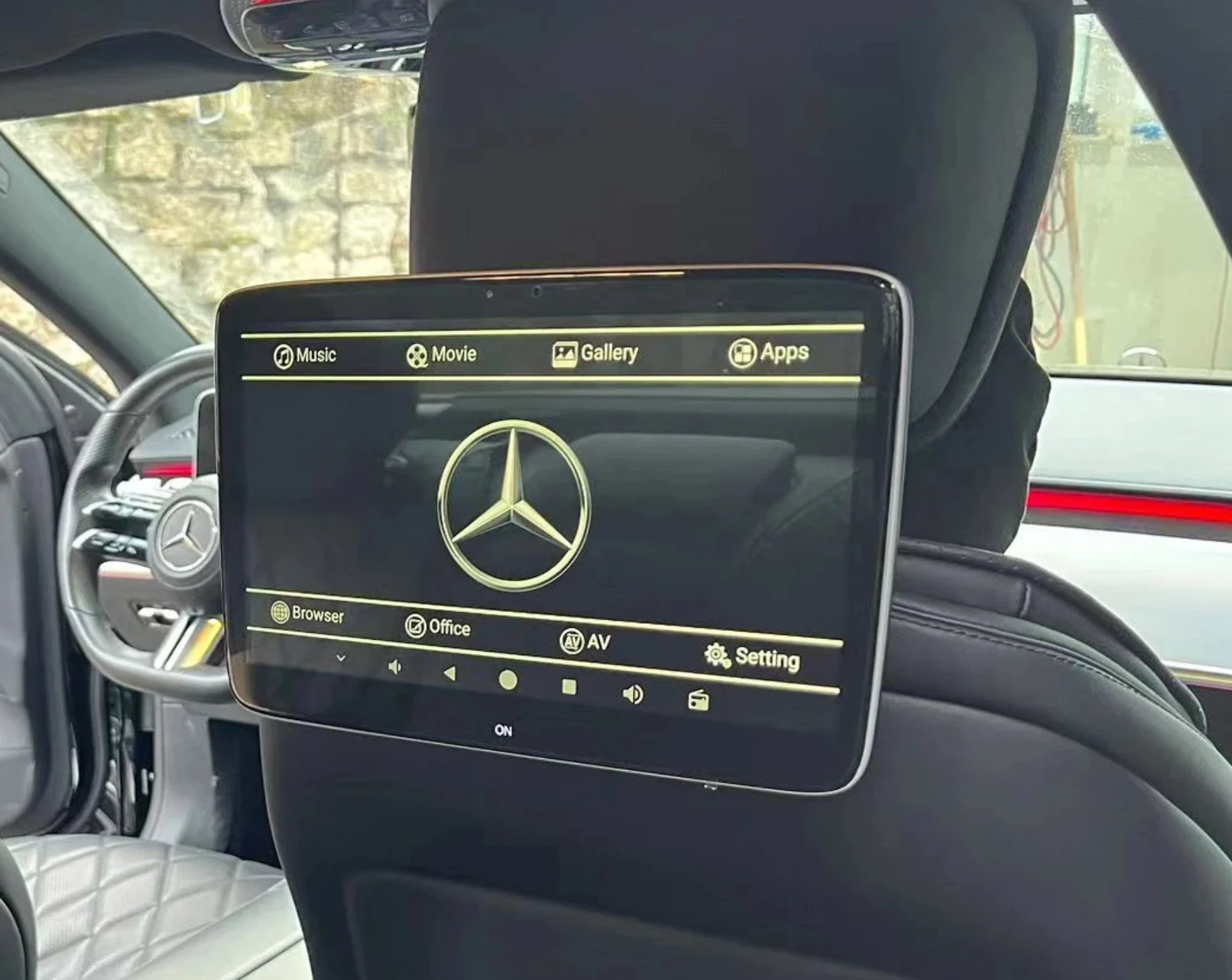 Smart Android 12 Headrest Pillow Monitor for Mercedes W204 W205 GLC W222  Digital TV Unit Car Rear Seat Entertainment