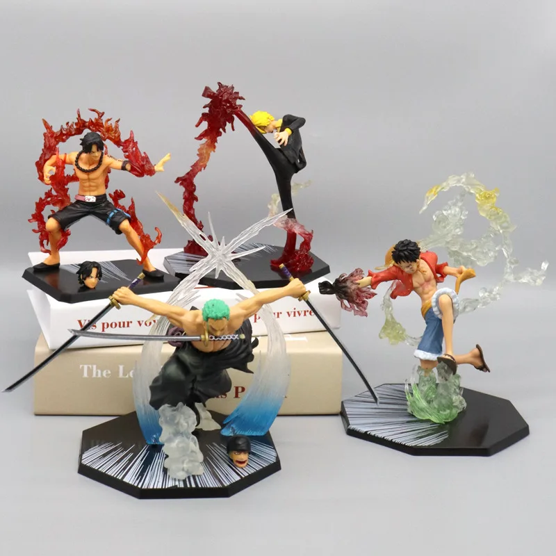 One Piece Anime Luffy Roronoa Zoro Figure Toy Sabo Portgas·D· Ace Vinsmoke Sanji Statue Action Model Dolls PVC Collection Gift image 2