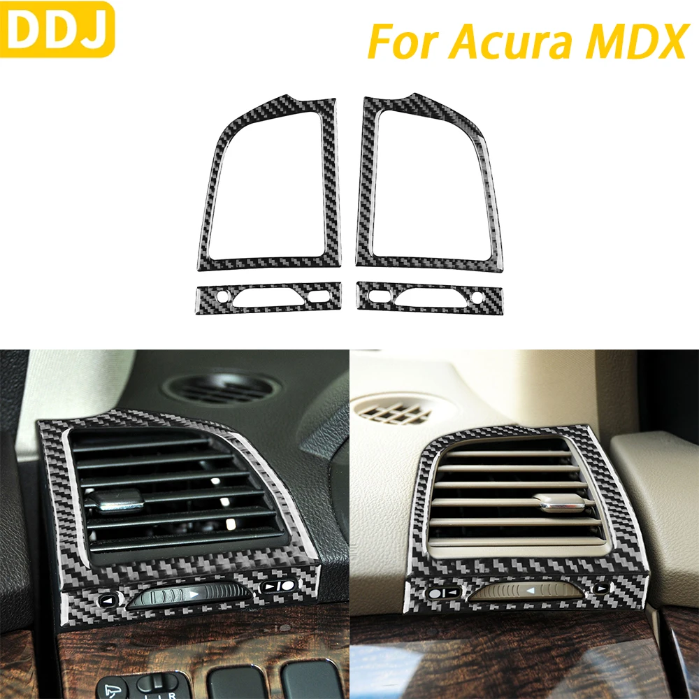 

For Acura MDX 2007-2013 Accessories Carbon Fiber Dashboard Side Air Vent Outlet Panel Set Cover Car Interior Decoration Sticker