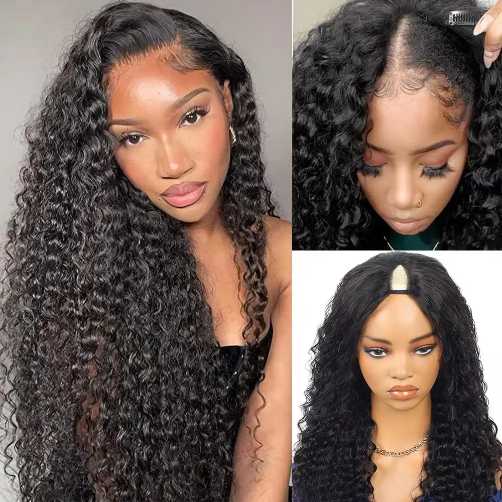 Curly V Part Wig Human Hair No - Sewing V 评论和价格