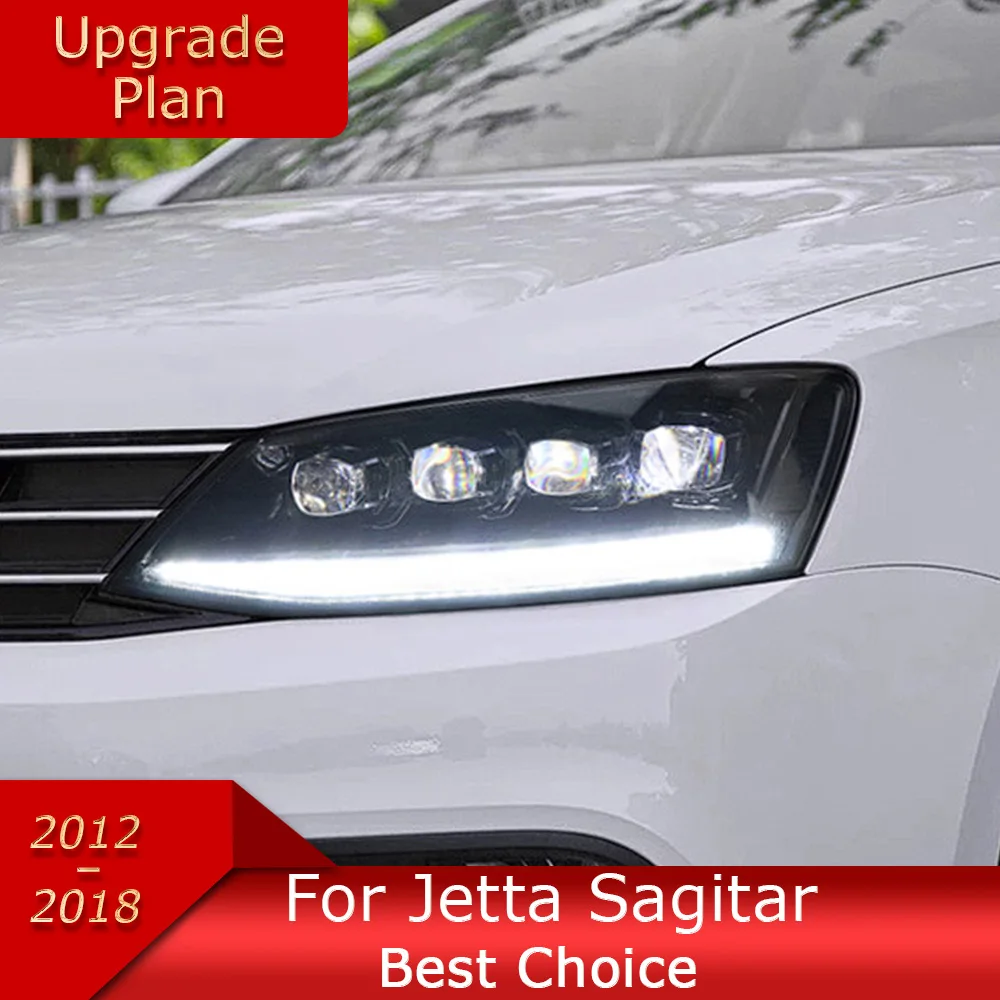 

Car Lights for Jetta 2012-2018 Sagitar LED Auto Headlight Assembly Upgrade Projector 4 Lens Dynamic Signal Lamp Tool Accessories