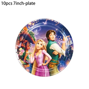 Disney Tangled Rapunzel Disposable Spülmaschine für Mädchen, Luftballons, Tasse, Gericht, Serviette, Party -Dekoration, Prinzessin -Geburtstagsfeier 10 Hauptverkäufe Rapunzels Geburtstagsfeier - №7