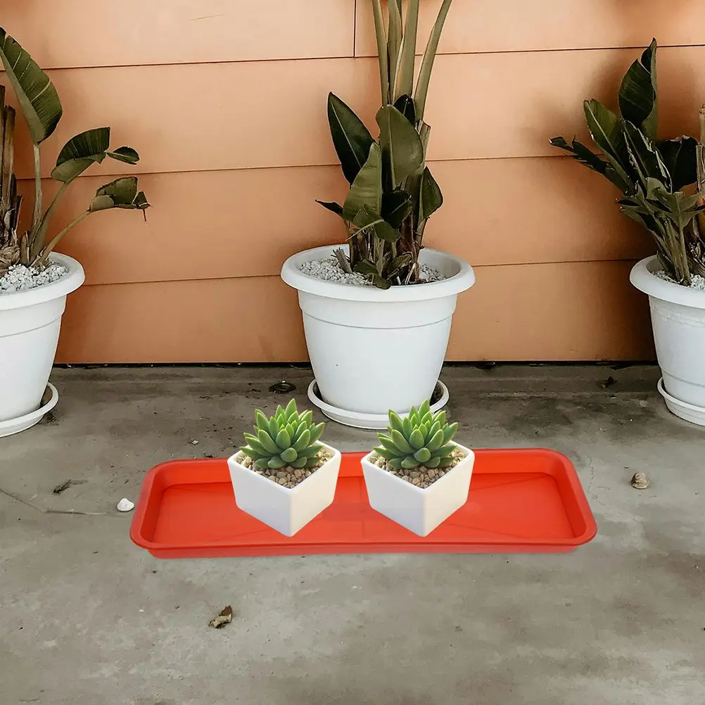 5 Pcs Plastic Tray Rectangle Plant Flower Stand Rectangular Saucer Planter Water Drip Bonsai Accessory Garden