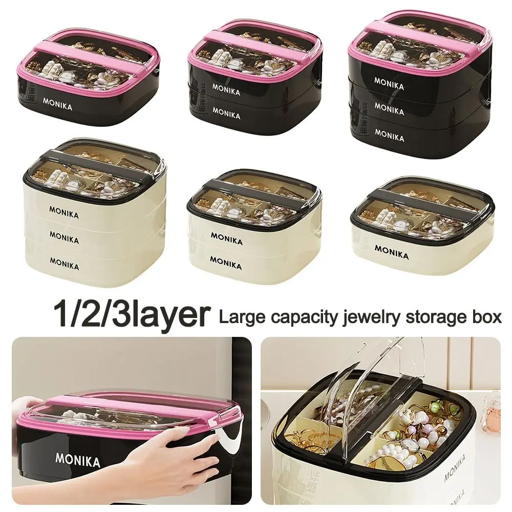 

Transparent Hairpin Storage Box Push-type Dustproof Cosmetic Storage Box Large Capacity Flip-top Design Desktop Jewelry Box