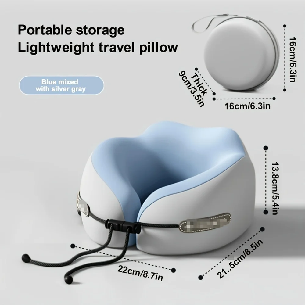 Memory Foam Travel Neck Pillow - Ergonomic Support for Airplanes, Long Flights & Car Rides | Premium Comfort with Washable Cover