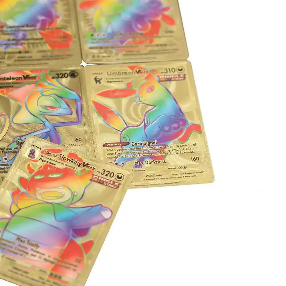 New 27-55PCS Pokemon Colorful Gold Foil Card Charizard Pikachu Arceus Silver Rainbow Color English VSTAR VMAX GX Card