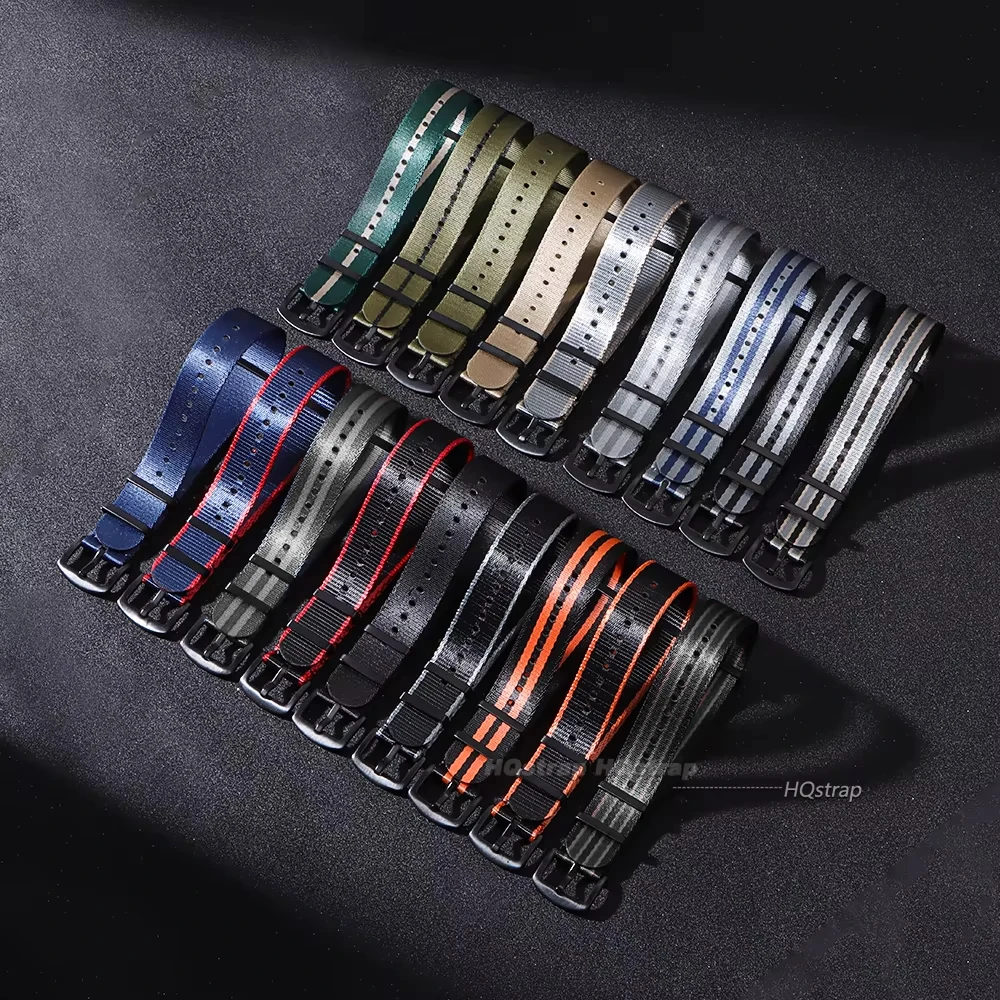 Nylon Watch Band 20mm 22mm Multicolor Replacement Watch Loop Straps for Military Men Women Sport Belt Universal Watchbands