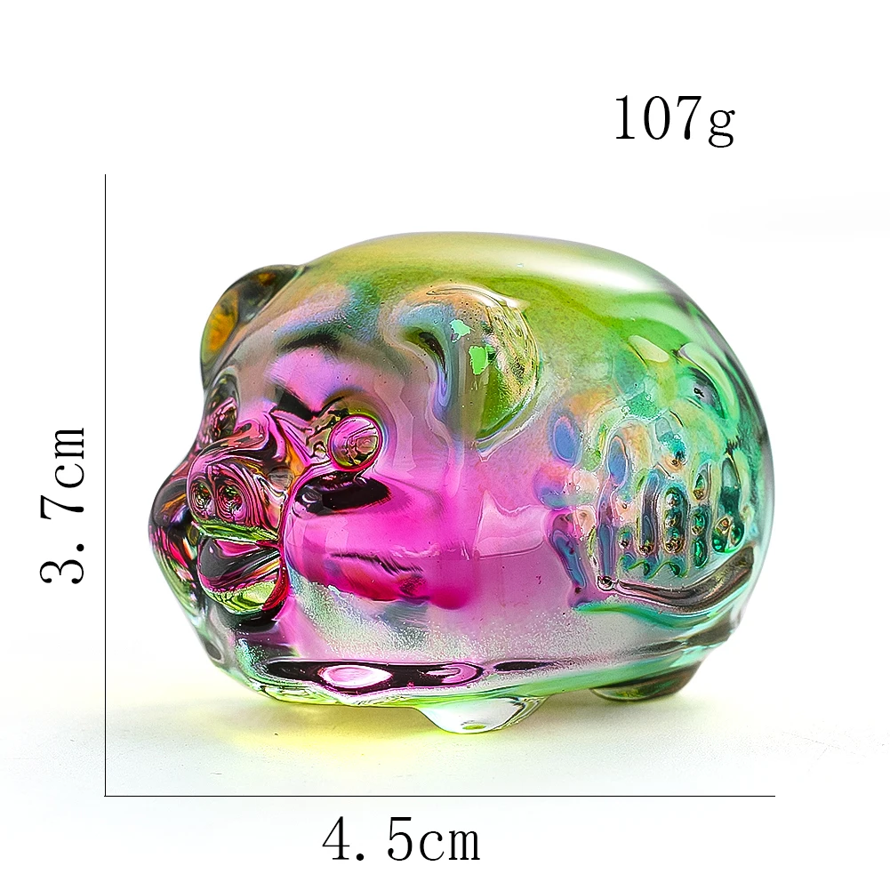 تمثال صغير من الكريستال الصيني خنزير زودياك ، تمثال مصغر الحيوان ، ثقالة الورق محظوظ الزجاج ، تحصيل هدية ديكور المنزل