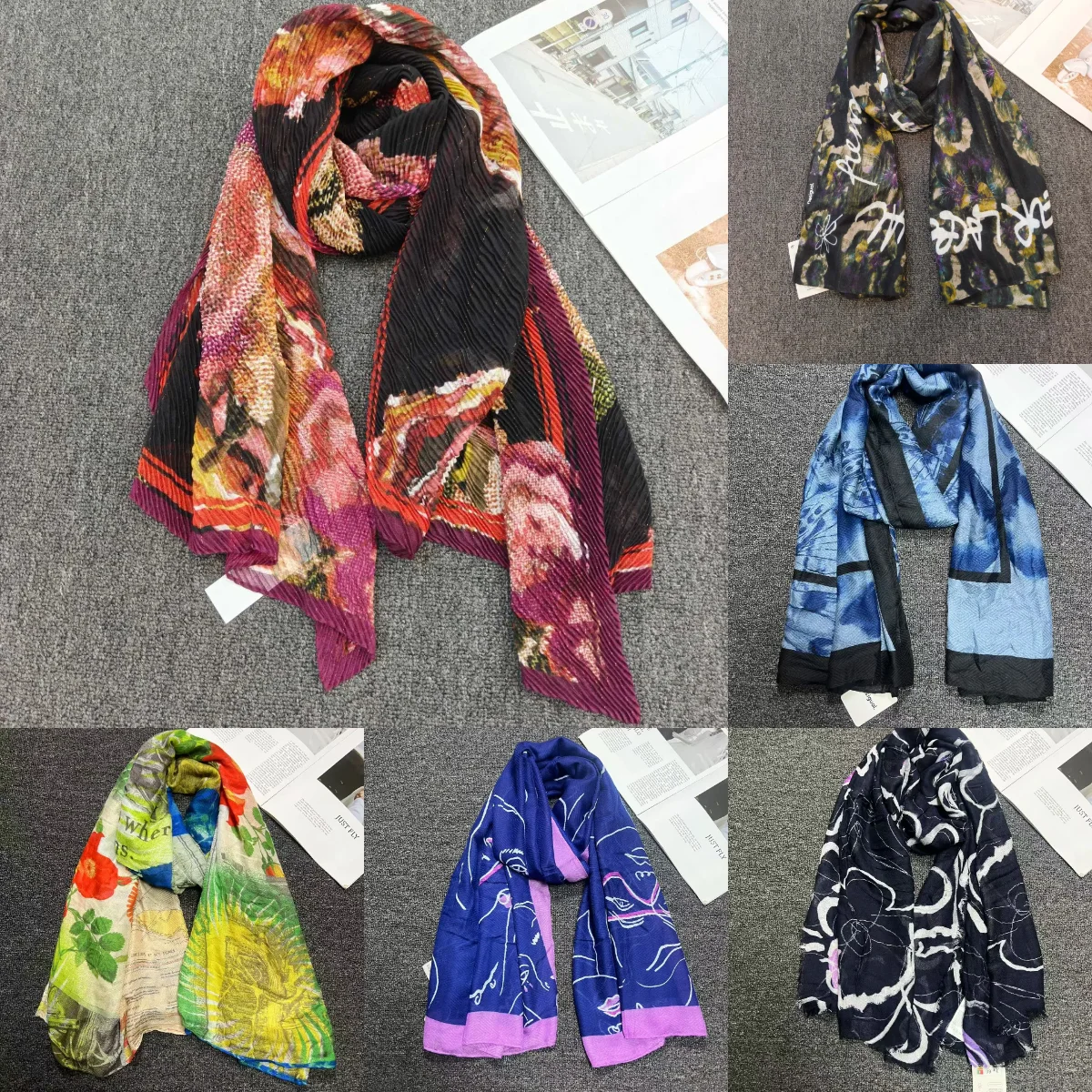 

European, American, Spanish original scarf print Bohemian style sun shading and warmth dual-use shawl light luxury brand