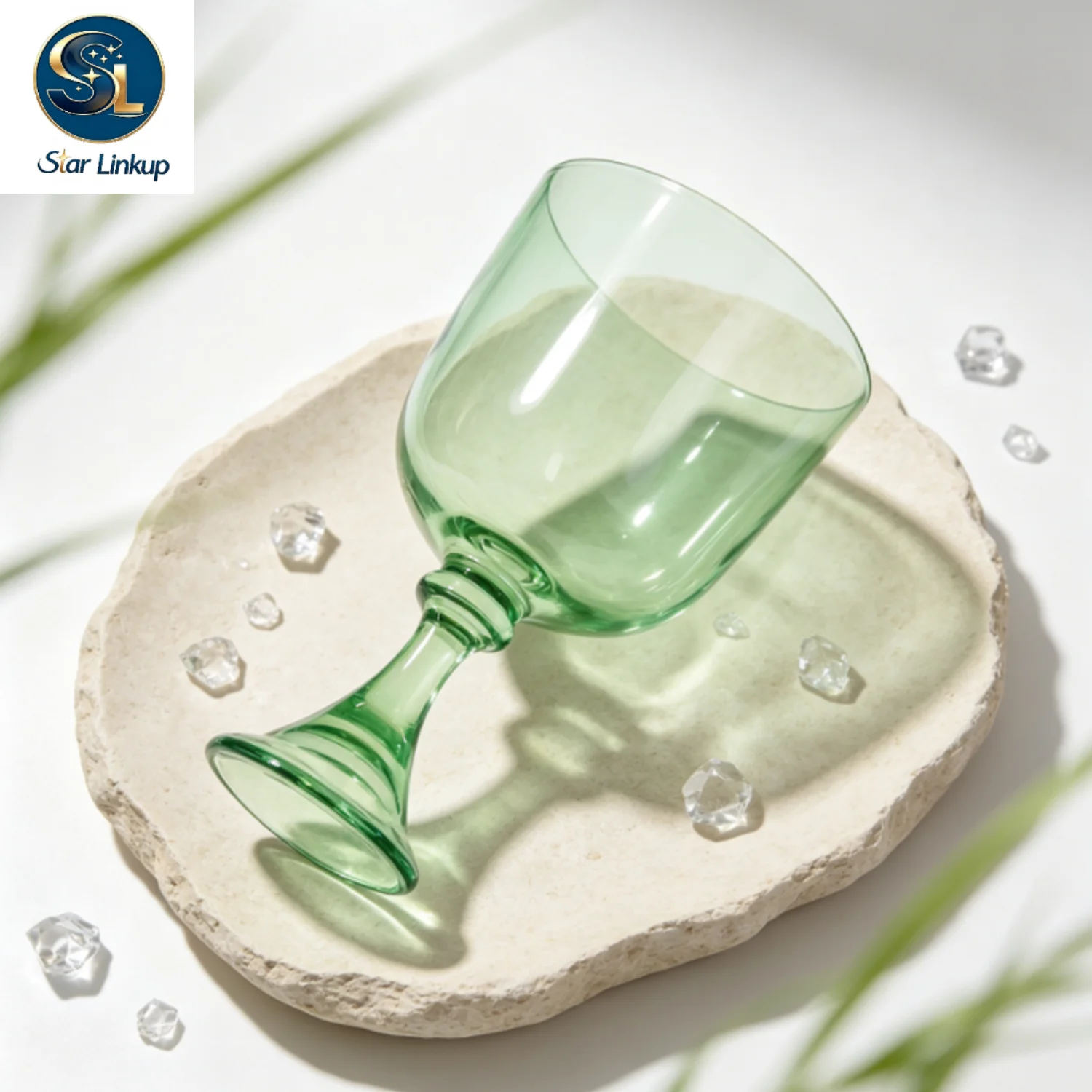 STAR LINKUP 7‑8.5 Inch Transparent Green Quartz Crystal Chalice Singing Bowl 432Hz/440Hz Note Sound Healing Chakra Balancing Yoga Meditation Sound Bath Percussion Instrument With Mallet