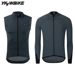 YKYWBIKE Cycling Windbreak with 2-way YKK Zipper Breathable Lightweigt Bicycle Gilet Windproof Waterproof Road Bike Jacket Vest