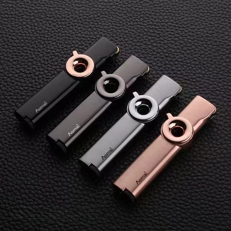 New Aomai Portable Windproof Turbo Torch Lighter Metal Jet Blue Flame Butane Gas Lighter 1300℃ Cigarette Lighter Smoking Gadgets