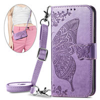 Wallet For Oukitel C32 Phone Case Card Slot with Lanyard Butterfly Embossed Flip Leather Cover For Ouki C31 C25 C21 K9 Pro