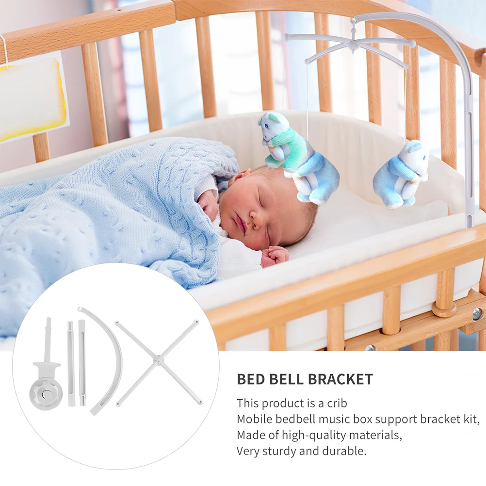 Bed Bell Bracket Mobile for Crib Baby Accessories Supporting Stand White Toys Holder