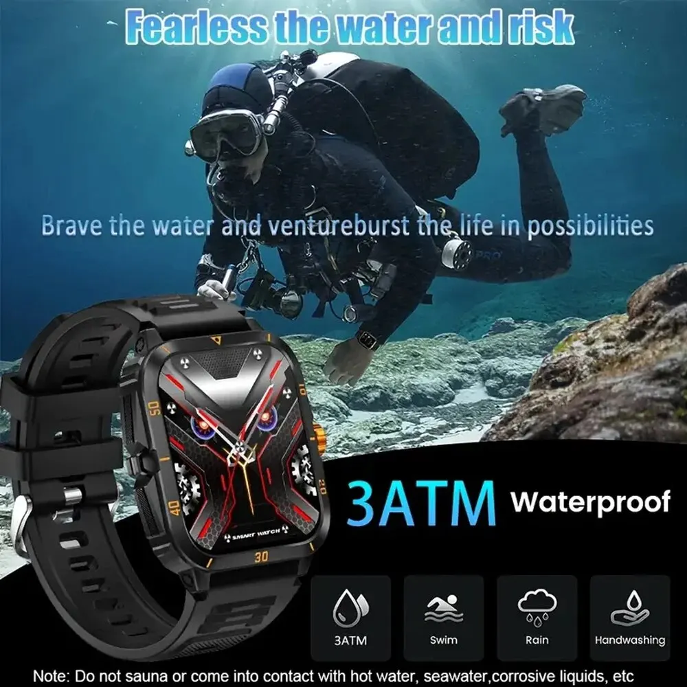 SENBONO Military Smart Watch Men IP68 3ATM Waterproof Outdoor Sports Fitness Tracker 24H Health Monitor Smartwatch Men 430mAh