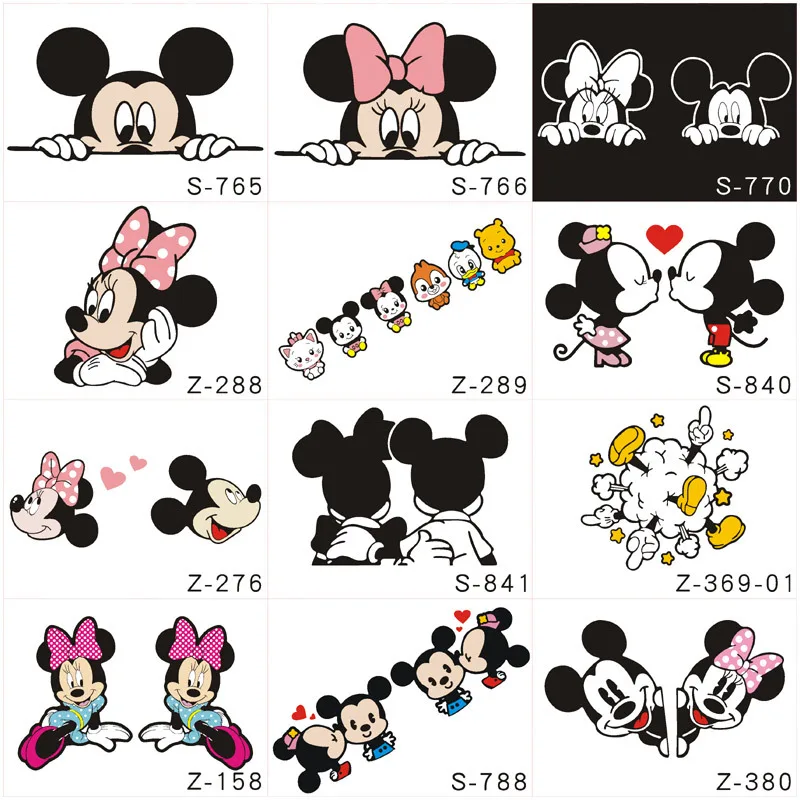 Disney Anime Mickey Mouse Car Stickers Kawaii Minnie Car Window Auto Rearview Mirror Sticker Cartoon Decorative Stickers