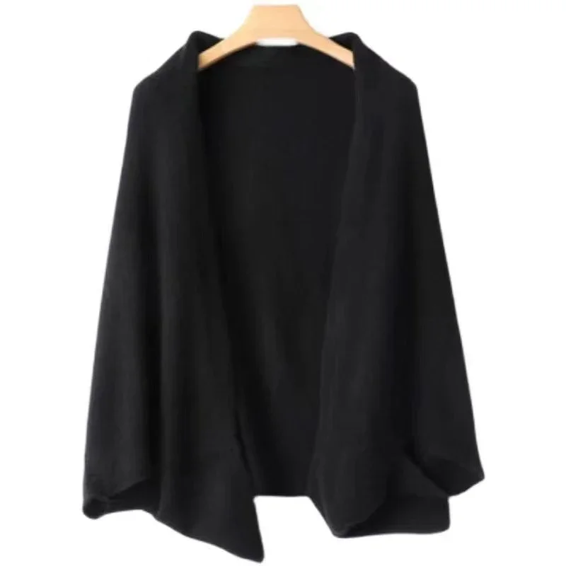 

100% Merino Wool Scarf Shawls Soft Warm Cashmere Cardigan Cloak Dual Use Pashmina Neck Protect Shoulder Wraps for All Seasons