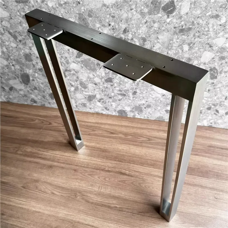 Dining table foot Stainless steel table leg bracket Desk leg T-shaped steel bracket Bar support Large plate table rack