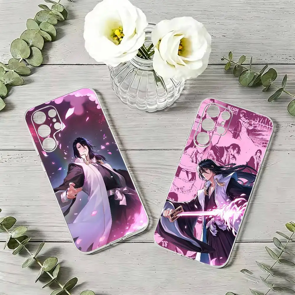 Bleach Kuchiki Byakuya   Phone Case For Samsung S21 S20 Ultra Plus FE S10 Transparent Silicone Phone Cover