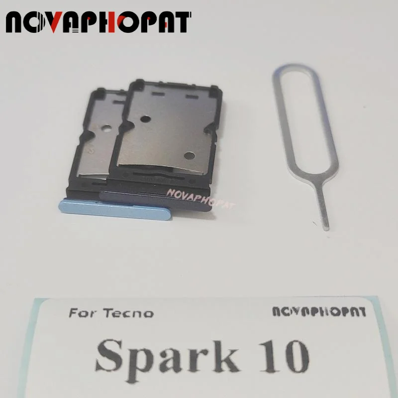 

Novaphopat Brand New SIM Card Tray For Tecno Spark 10 Sim Holder Slot Adapter Reader Pin