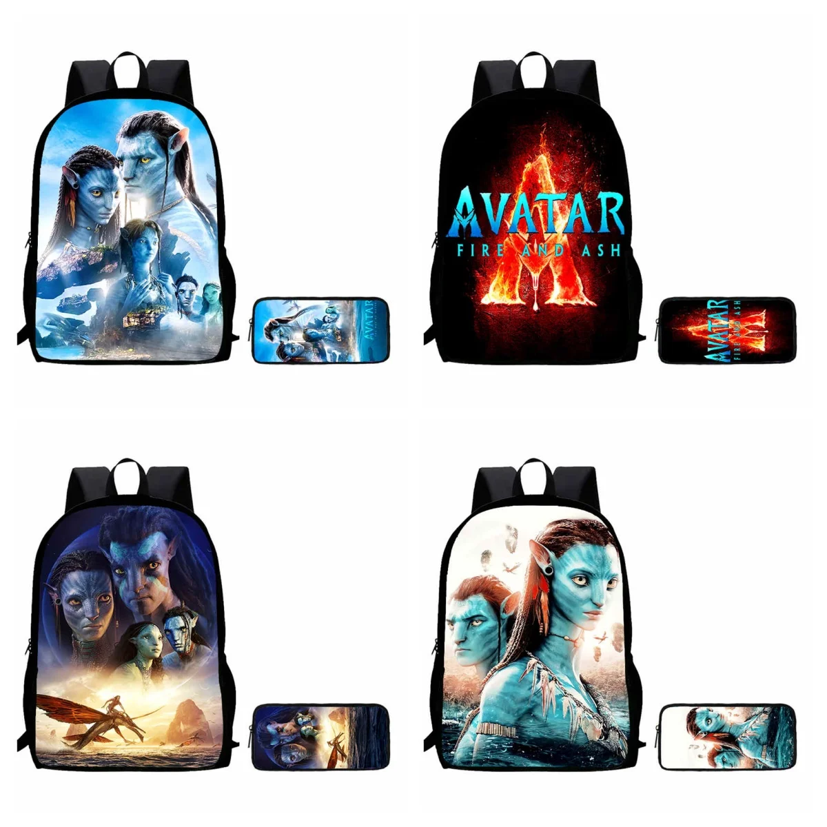 Juego de 2 uds de mochila escolar de Disney con bolsas para lápices para edades de 5 a 10 años, mochilas escolares de dibujos animados AVATAR 3 para niños y niñas, el mejor regalo