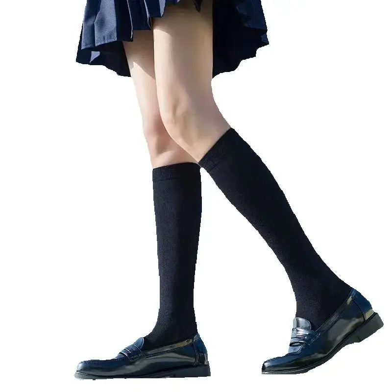 Weiche Wadensocken für Damen, Strümpfe, schwarz, weiß, lange Socken, nicht stinkende Strümpfe für Damen und Mädchen, warme Kniestrümpfe, Calcetines