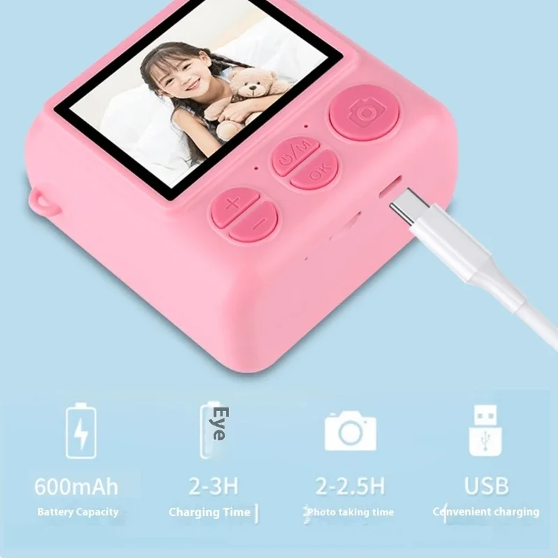 กล้องถ่ายภาพเด็กทันทีเป็นมิตรกับสิ่งแวดล้อมใช้พลังงานต่ำของเล่น ABS บางสำหรับงานปาร์ตี้ท่องเที่ยว 3 ปีขึ้นไป 15UB