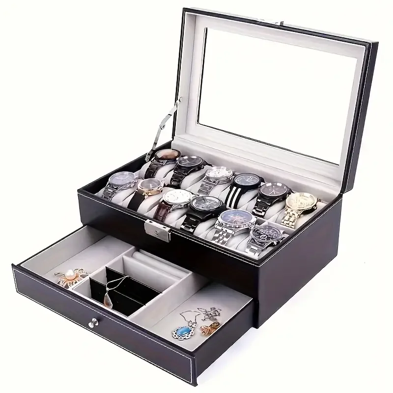 Watch Jewelry Box Organizer PU Leather Storage Box for Ring Earrings Bracelet Watch Jewery Case Casket Gift