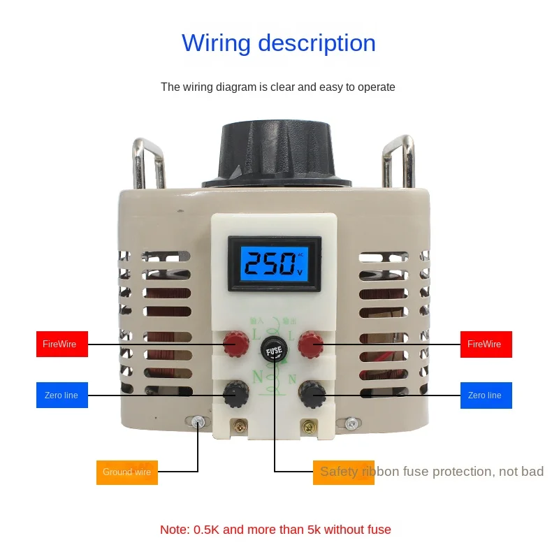 

Autotransformer 5KW Voltage Regulator 220V Single-phase TDGC2-500W AC Household Dimmer 0-250V