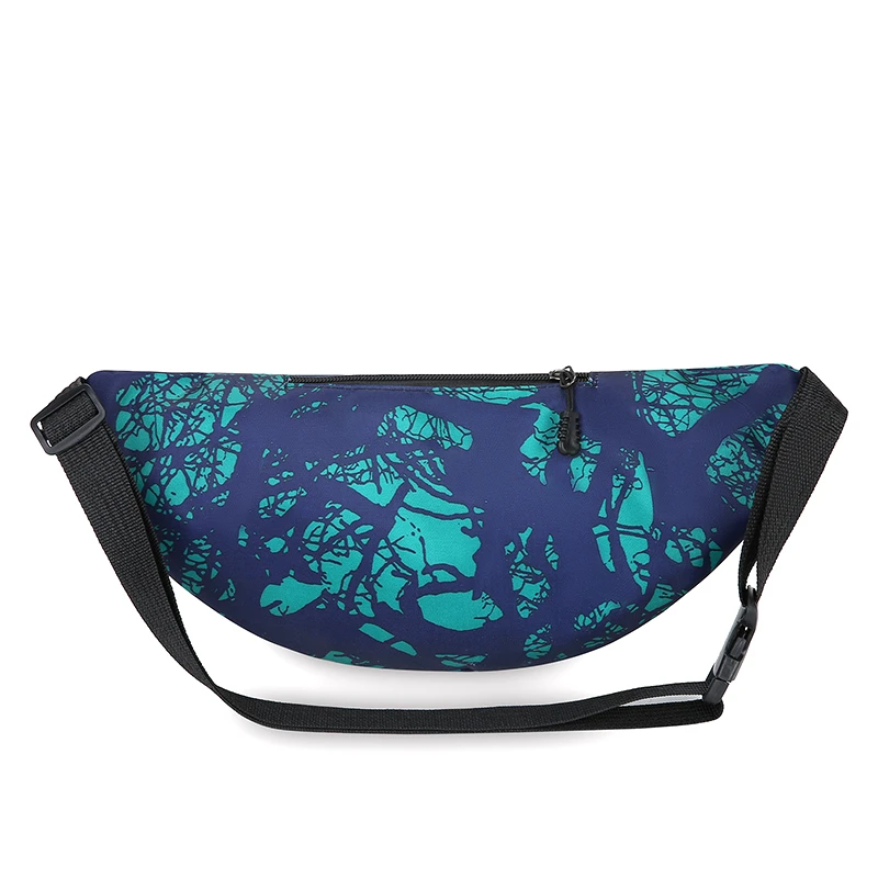 Rilibegan Men's Oxford Cloth Waist Bag 2023 Trendy Pattern Graffiti One Shoulder Crossbody Bag Fashion Chest Bag