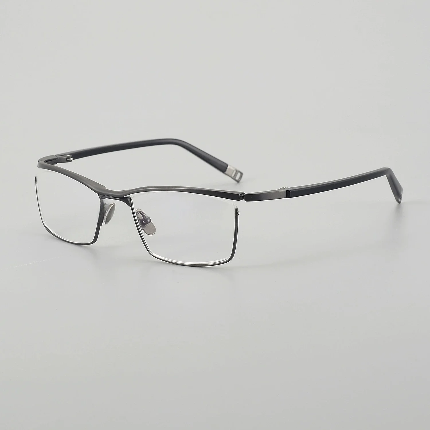 Belight Optical ญี่ปุ่นออกแบบกีฬาธุรกิจ Pure Titanium Half Rimless กรอบแว่นตาผู้ชายแว่นตา JN663