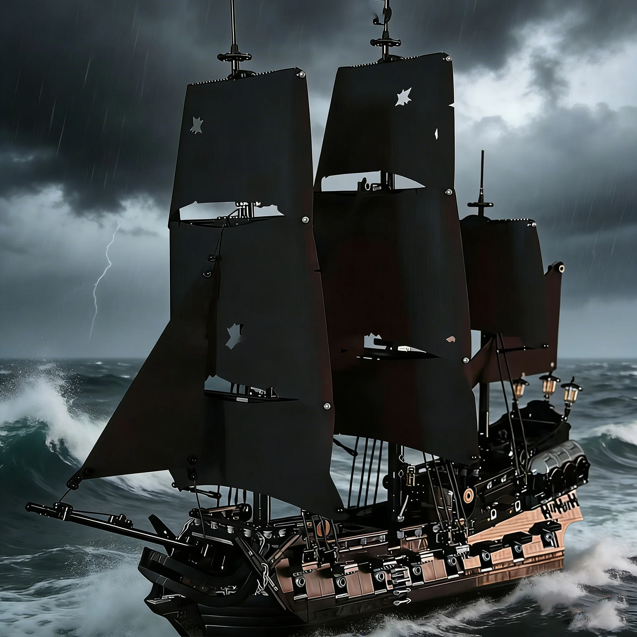 

2862 Pcs Caribbean Pirate Revenge Warship Black Pearl Sailboat Building Blocks, Kids Birthday & Holiday Gift