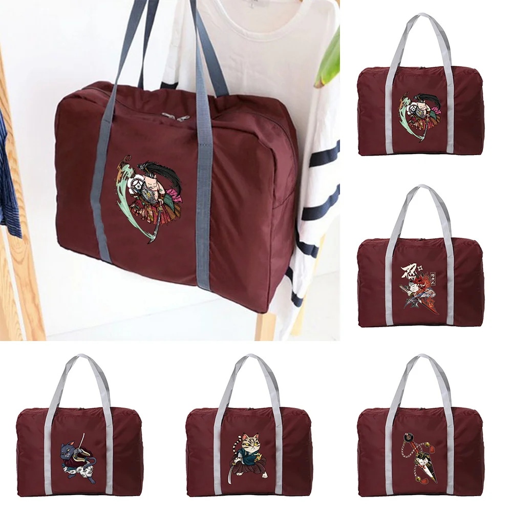 

Samurai Pattern Printing Large-capacity Portable Travel Bag Unisex Travel Accessories Foldable Portable Storage Bag