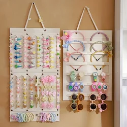 Stylish Wall-mounted Jewelry Display & Storage with Fabric Organizer for Hair Accessories and More  Perfect for Small Spaces