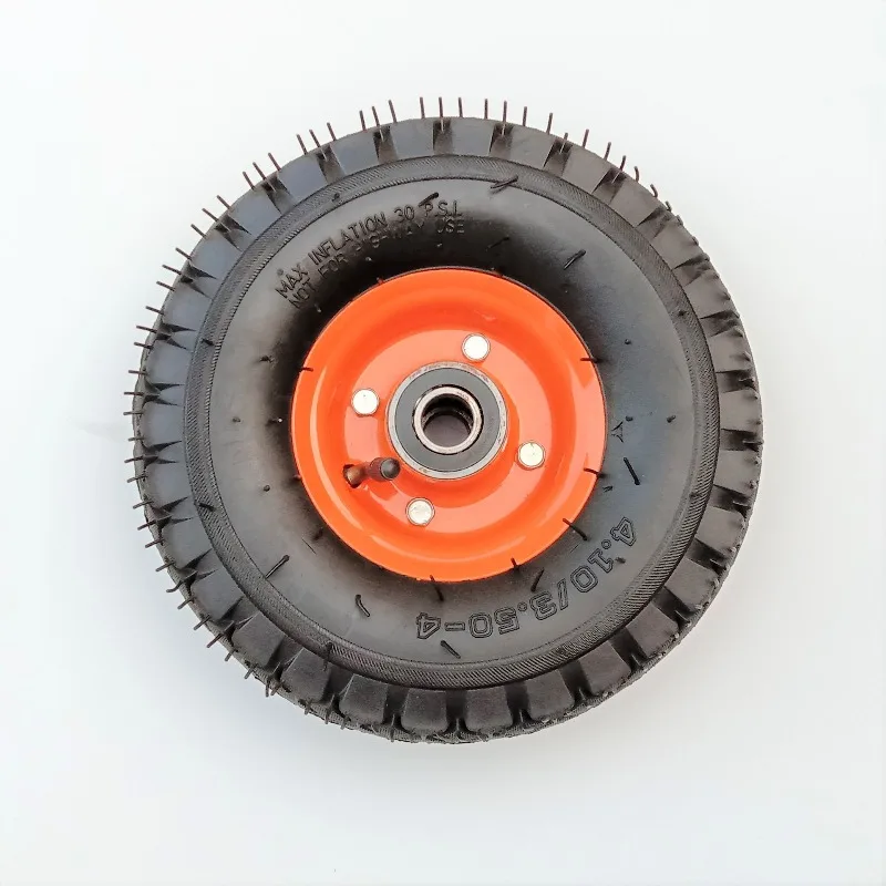 10 Inch Caster Rubber Inflatable Wheel 350-4 I, Single Cart Wheel 350 Inflatable Wheel Pneumatic Tire