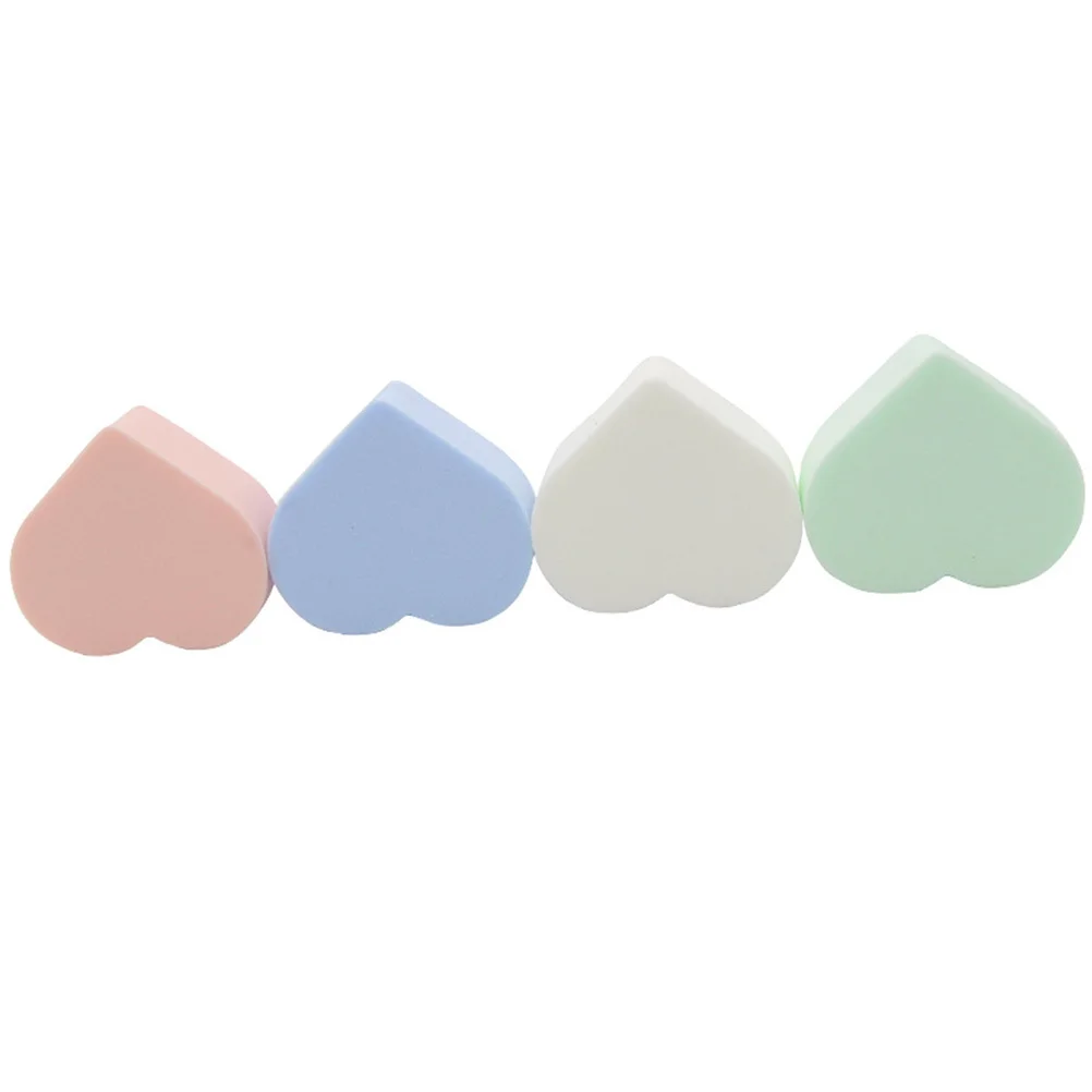 

4Pcs Heart Shape Facial Sponge Soft Natural Cleaning Puff Dual Use Makeup Puff Facial Skin Cleaning Sponge