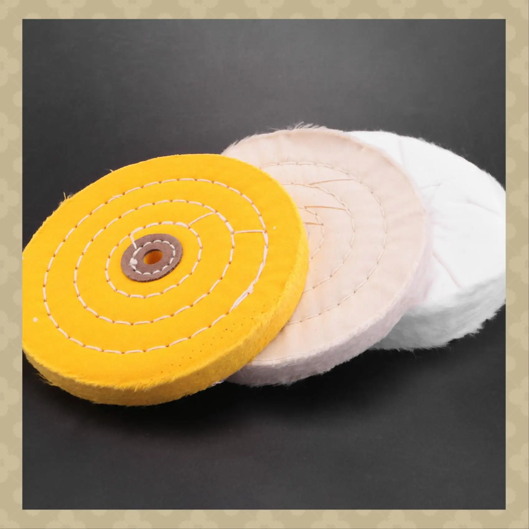 

AB45 10Pcs 6 Inch Buffing Polishing Wheels For Bench Grinder With Polishing Compounds Kit, White And Yellow