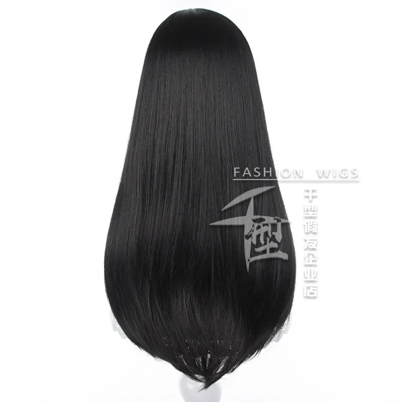 Peruka do cosplay Chainsaw Man Mitaka Asa, japońska peruka anime z podwójnymi kucykami, czarna, prosta, damska, akcesoria do kostiumu