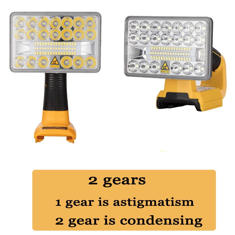 Imagem -03 - Lâmpada Luz de Trabalho Ferramenta Luz Spotlight ao ar Livre Luz Led para Dewalt 18w Polegada 14.4v20v Bateria de Íon de Lítio Dcb182 Dcb200