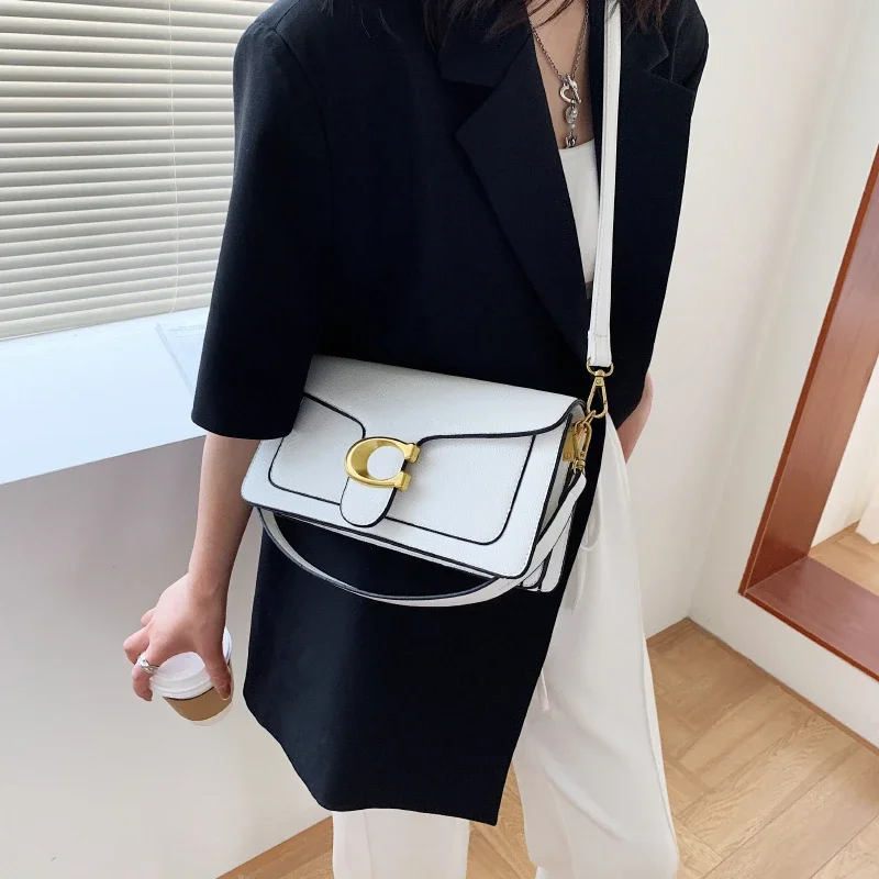 Fashion Women's Single Shoulder Bag Made of PU Leather with Zipper Closure Crossbody Style for Daily Use