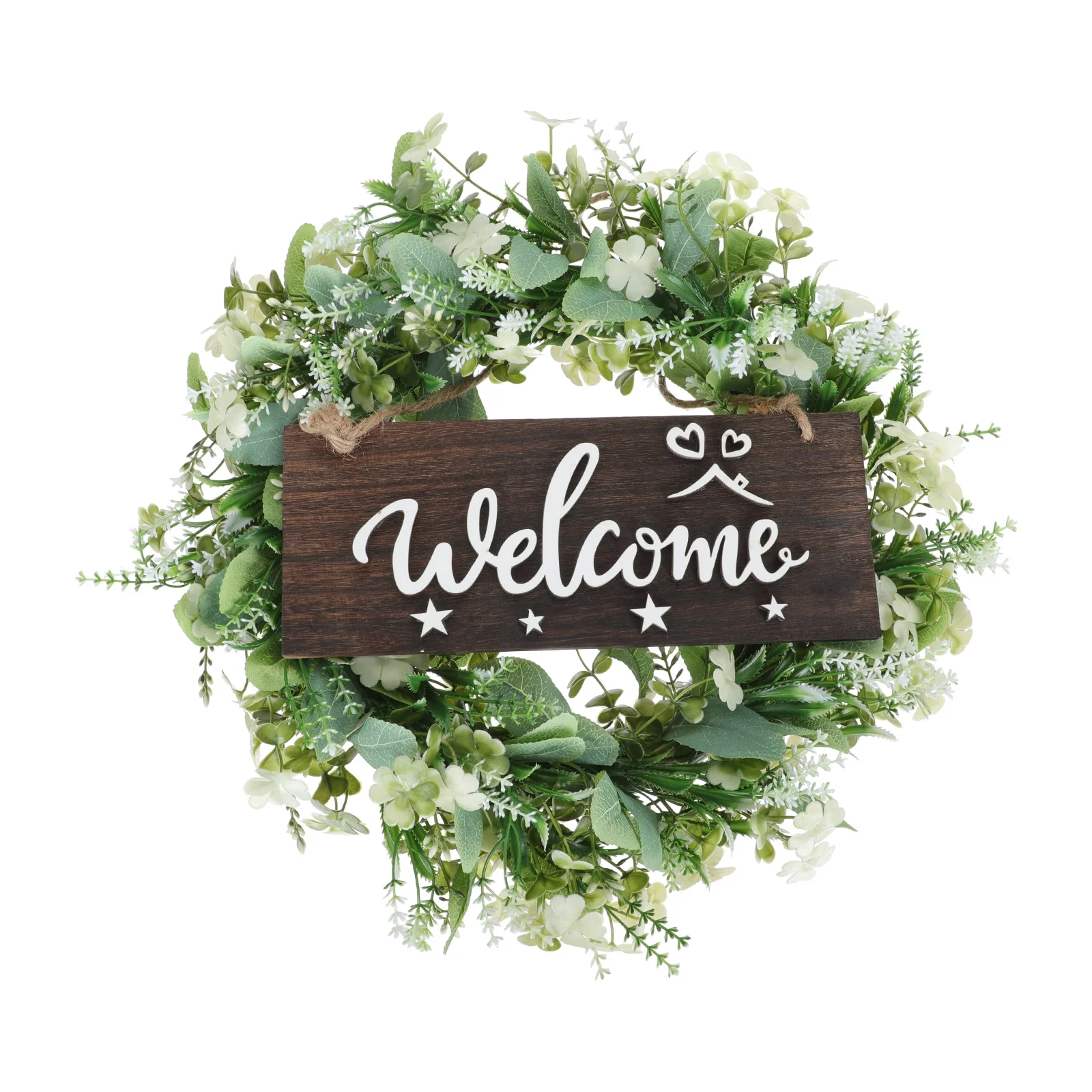 

1Pcs Spring Season Simulation Wreath Green Door Hanging Garland Decorative Leaf Garland Party Festival Home Decor
