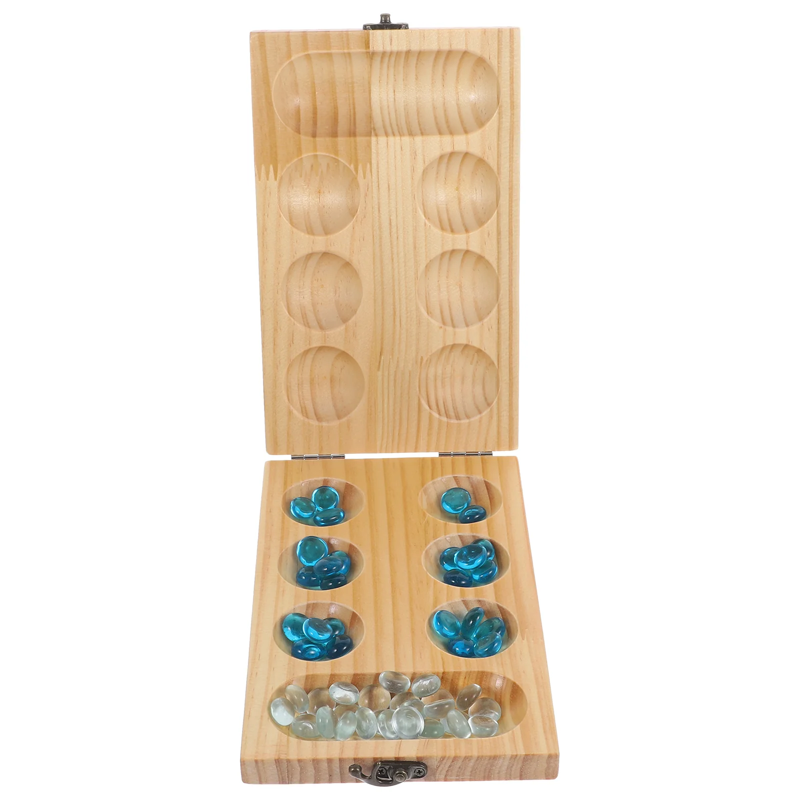 Marble Game for Family Mancala Training Chess Toy Pine Wood Educational Toys Gemstone Child