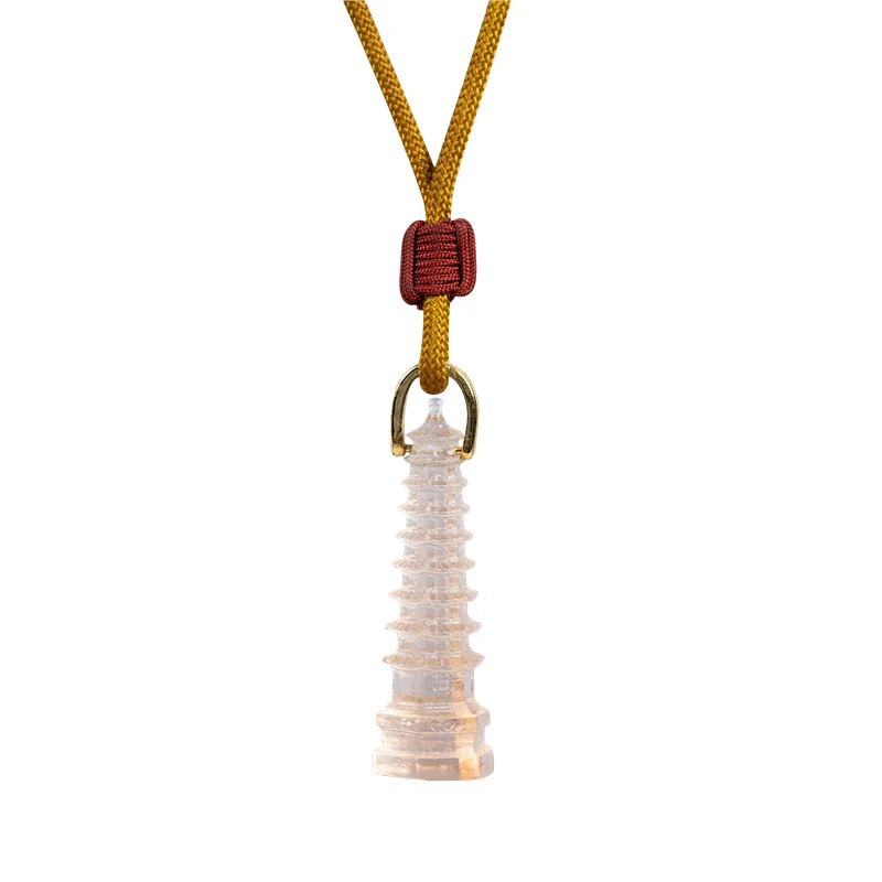

Wenchang Pagoda Pendant Ancient Glazed Crystal Lucky Necklace for Boys Girls Students Wish Academic Success Gifts